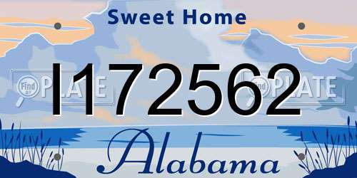 I172562 Alabama License Plate