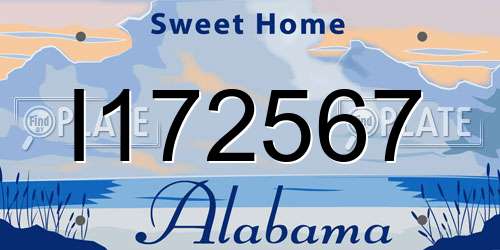I172567 Alabama License Plate
