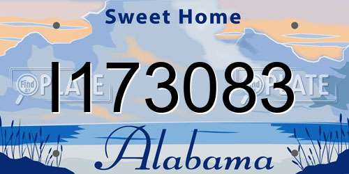 I173083 Alabama License Plate