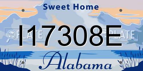 I17308E Alabama License Plate