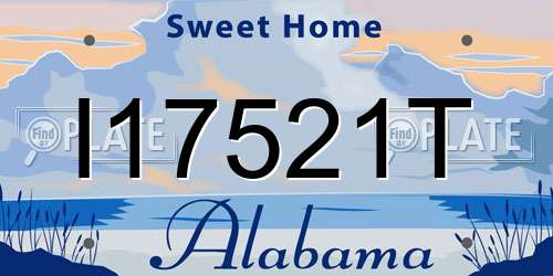 I17521T Alabama License Plate