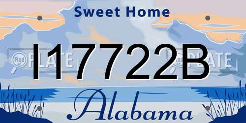 I17722B Alabama License Plate