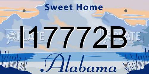 I17772B Alabama License Plate