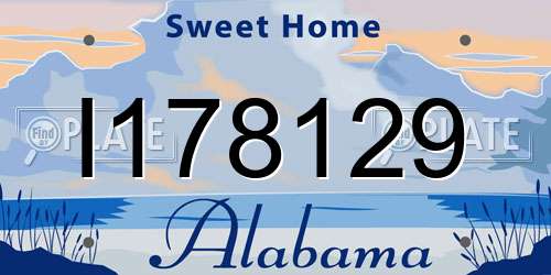 I178129 Alabama License Plate