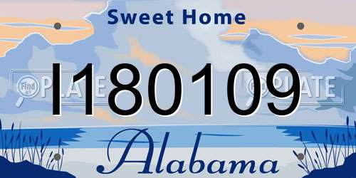 I180109 Alabama License Plate