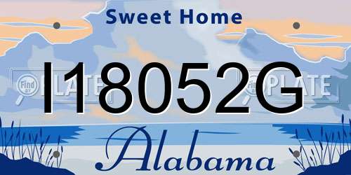 I18052G Alabama License Plate