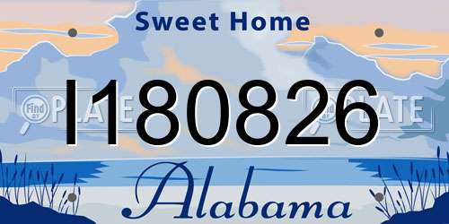 I180826 Alabama License Plate