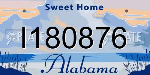 I180876 Alabama License Plate