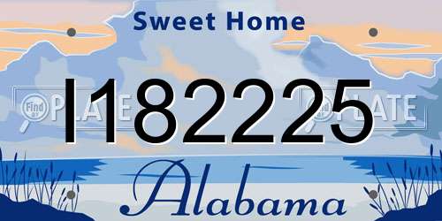 I182225 Alabama License Plate