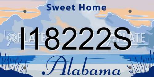 I18222S Alabama License Plate