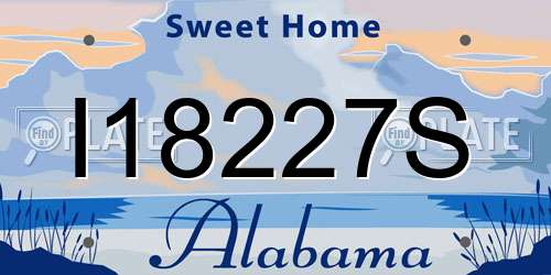 I18227S Alabama License Plate