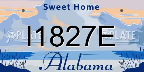 I1827E Alabama License Plate