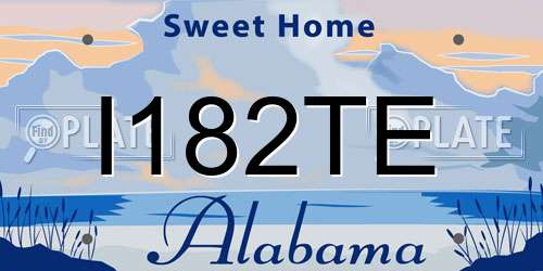 I182TE Alabama License Plate
