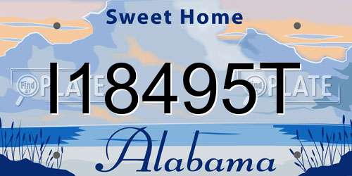 I18495T Alabama License Plate