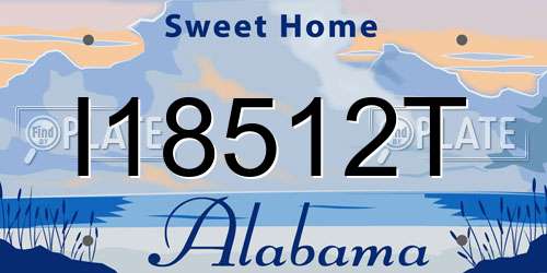 I18512T Alabama License Plate