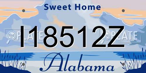 I18512Z Alabama License Plate