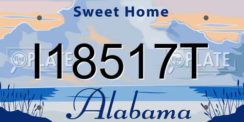 I18517T Alabama License Plate