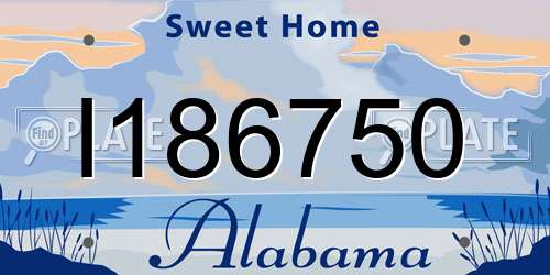 I186750 Alabama License Plate