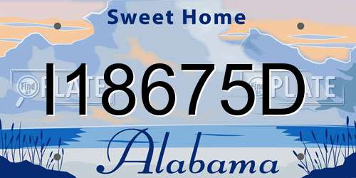I18675D Alabama License Plate