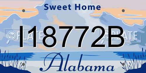 I18772B Alabama License Plate