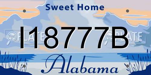 I18777B Alabama License Plate