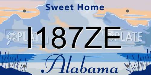I187ZE Alabama License Plate