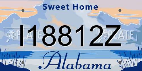 I18812Z Alabama License Plate
