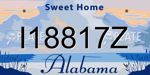 I18817Z Alabama License Plate