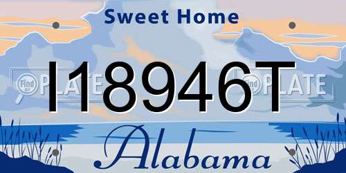 I18946T Alabama License Plate