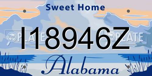 I18946Z Alabama License Plate