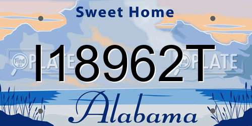 I18962T Alabama License Plate