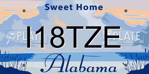 I18TZE Alabama License Plate