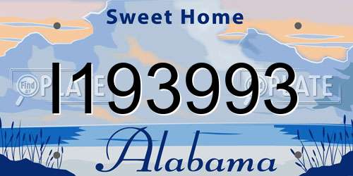 I193993 Alabama License Plate