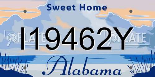 I19462Y Alabama License Plate