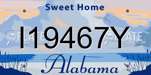 I19467Y Alabama License Plate