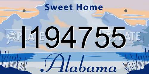 I194755 Alabama License Plate