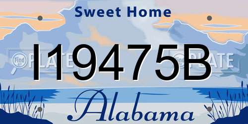 I19475B Alabama License Plate