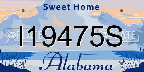 I19475S Alabama License Plate