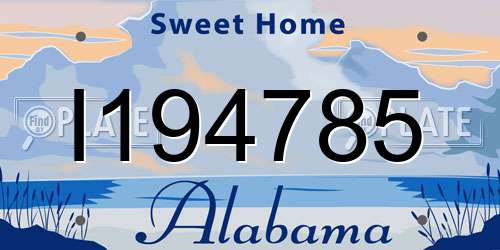 I194785 Alabama License Plate