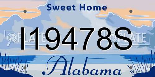 I19478S Alabama License Plate