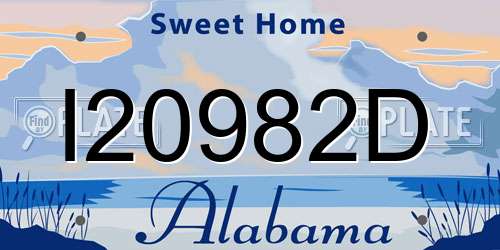 I20982D Alabama License Plate