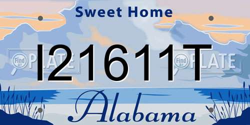 I21611T Alabama License Plate