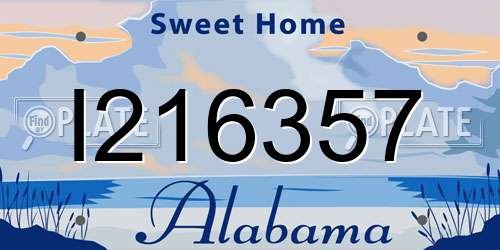 I216357 Alabama License Plate