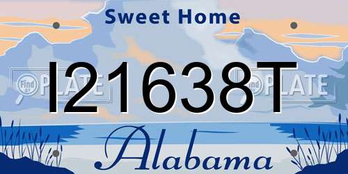 I21638T Alabama License Plate