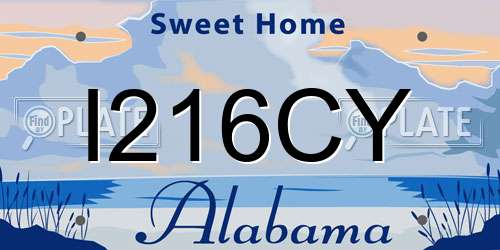 I216CY Alabama License Plate