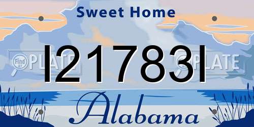 I21783I Alabama License Plate