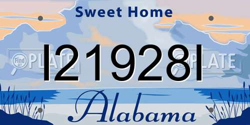 I21928I Alabama License Plate