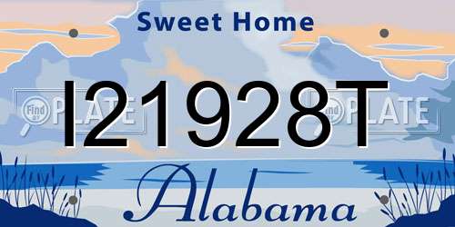 I21928T Alabama License Plate