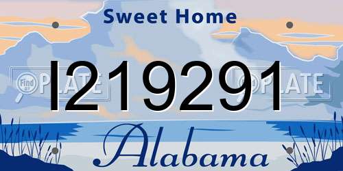 I219291 Alabama License Plate