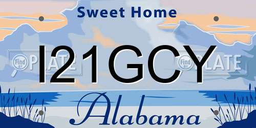 I21GCY Alabama License Plate